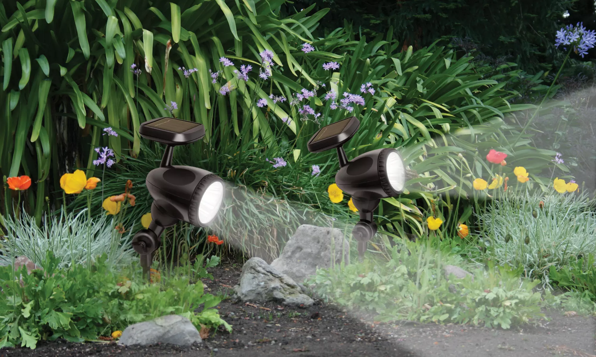 3-In-1 Solar Landscaping and Home Security Light - Primary Image