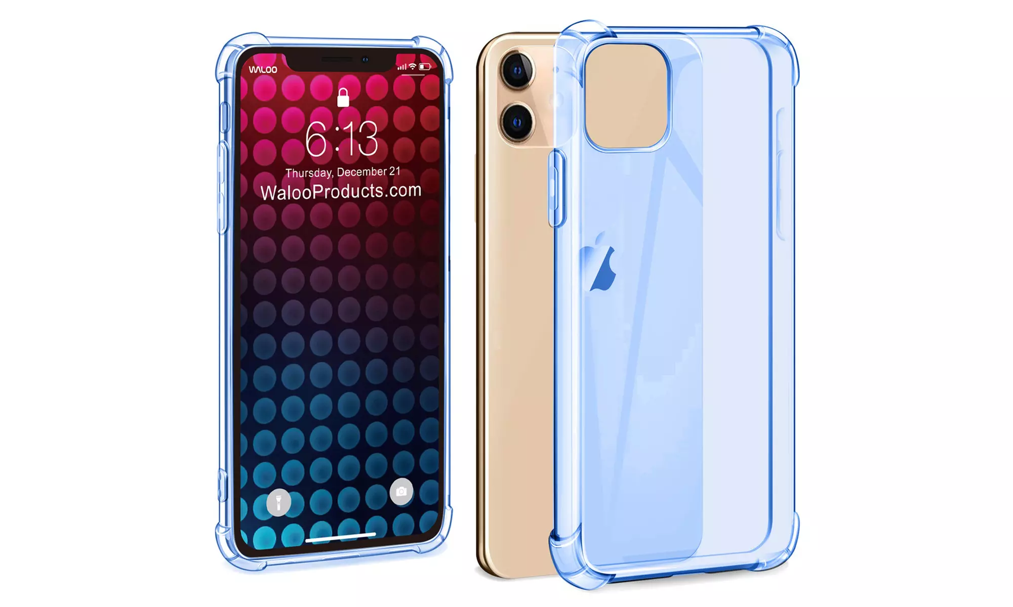 Waloo Clear & Colored Frosted Case for iPhone 11, 11 Pro, 11 Pro Max