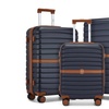 Image 31: KONO Stylish Stripe Design Suitcase with Spinner Wheels