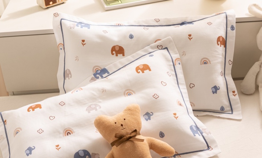 Image 66: Breathable Pure Cotton Kids Pillowcase Pair