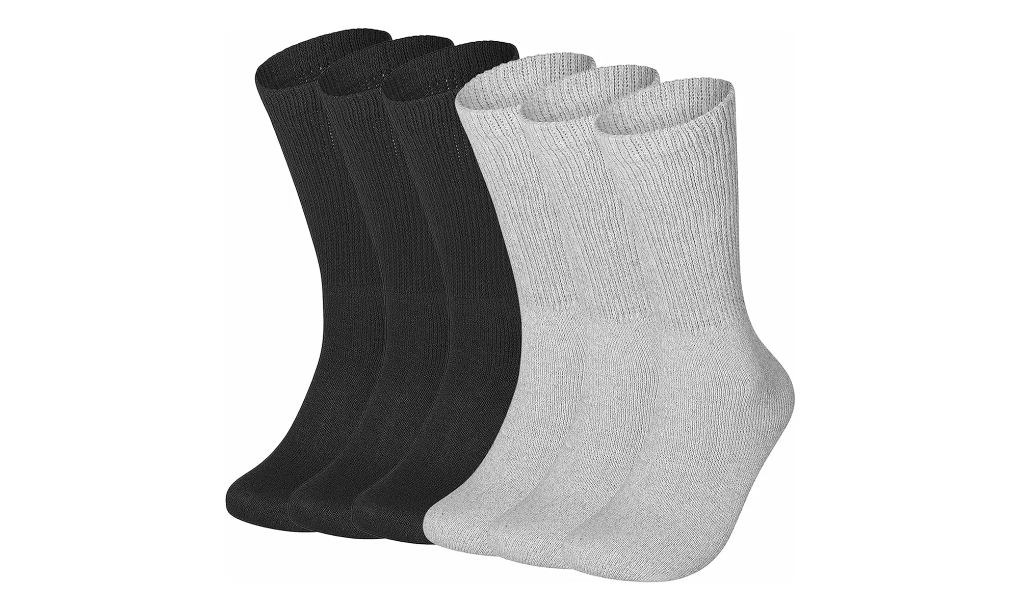 Six Pairs of Special Essentials Non-Binding Cotton Diabetic Crew Socks