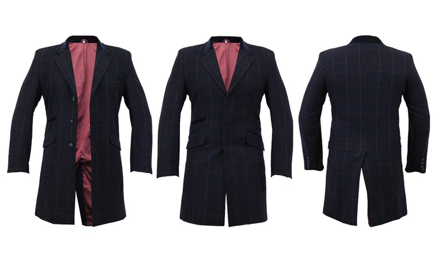 Image 5: Men's Checked Coat