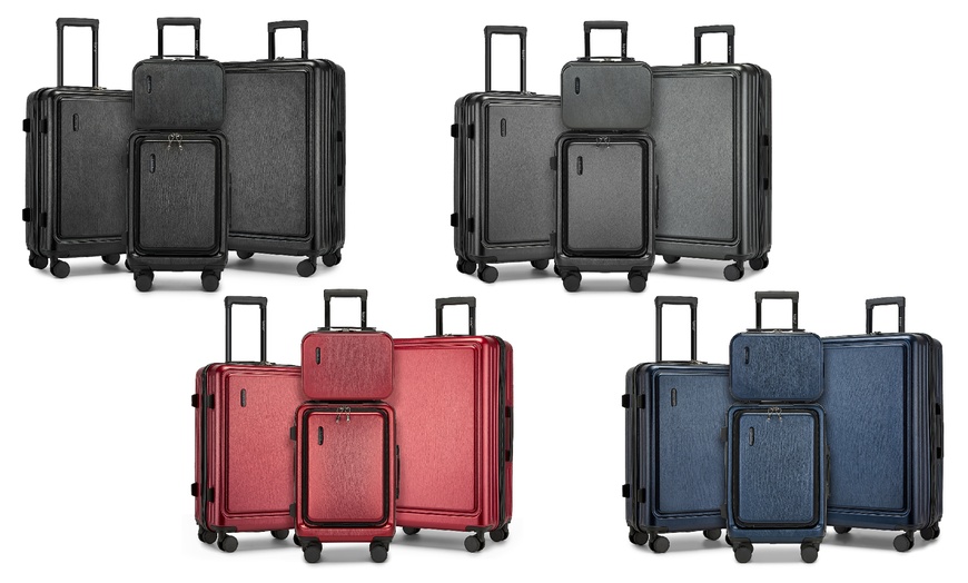 Image 1: KONO Hardshell Luggage Set with TSA Lock and 360° Spinner Wheels