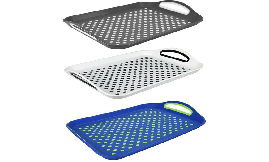 Image 1: Non-Slip Serving Tray