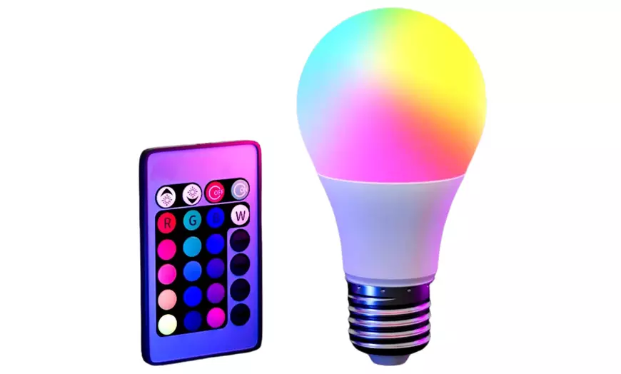 Image 5: 1, 2 of 4 gekleurde led-lampen met afstandsbediening
