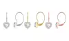 2.00 CTTW Heart Cut Leverback Earrings With Crystals From Swarovski
