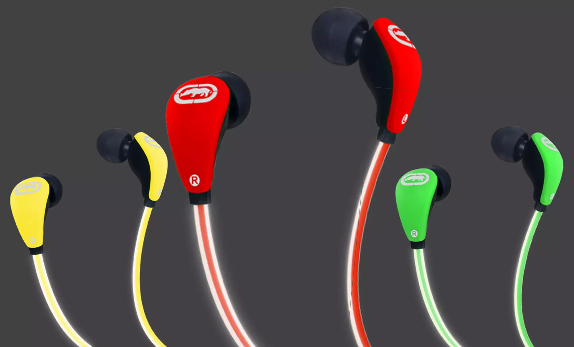 Marc Ecko Glow-in-the-Dark Earbud Headphones with Inline Mic in Blue, Green, Orange, Red, or Yellow. Free Returns.  - Primary Image