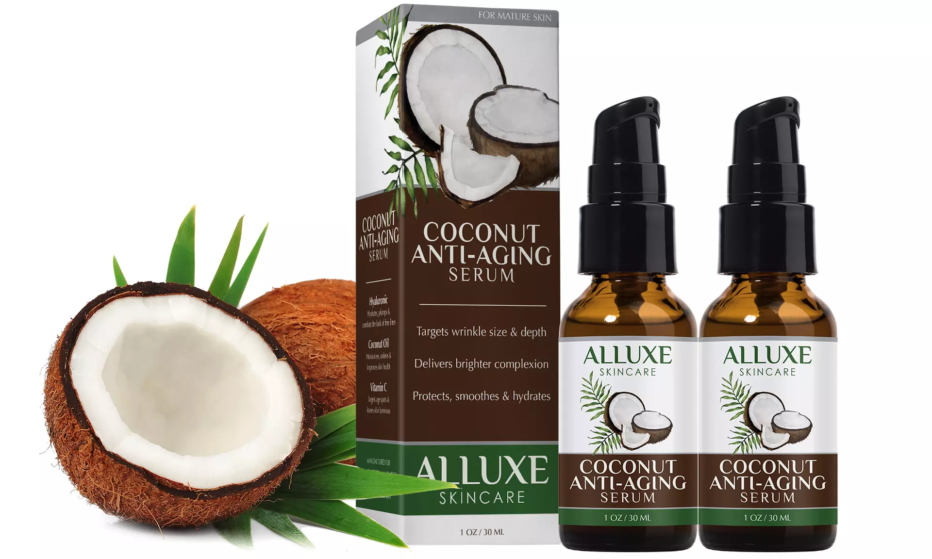 Alluxe Anti-Aging Coconut Serum (1- or 2-Pack; 1 Fl. Oz.) - Primary Image