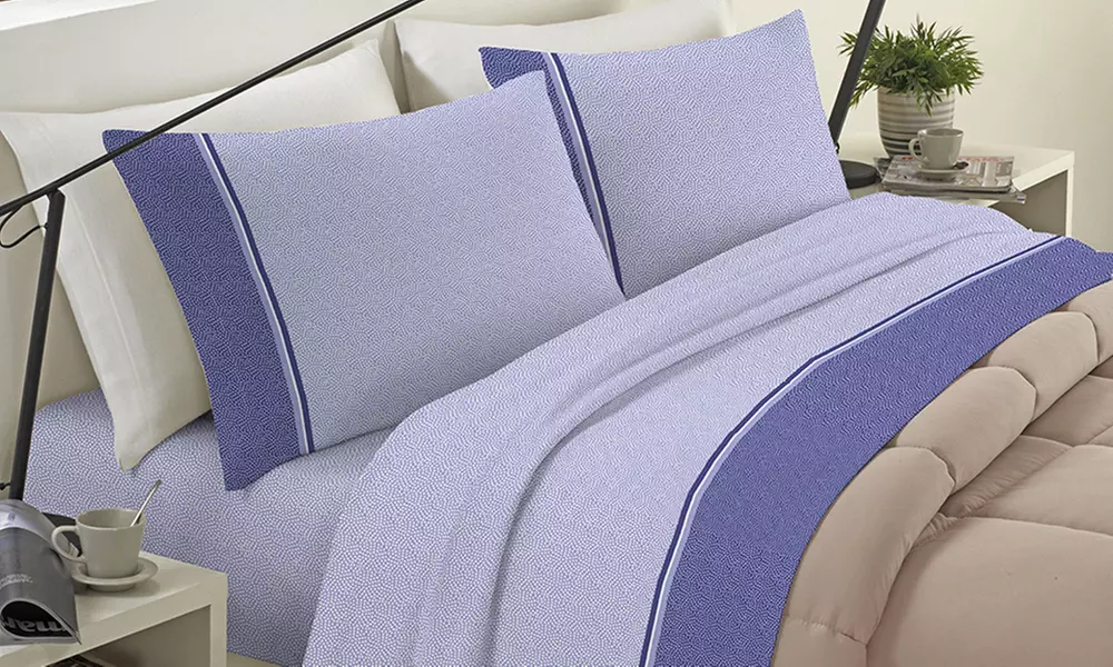 Completo lenzuola in flanella stampata