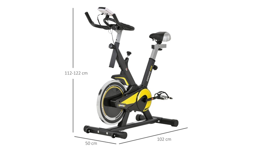 Image 4: HomCom Indoor Exercise Bike for Spin Classes or Low Impact Exercise