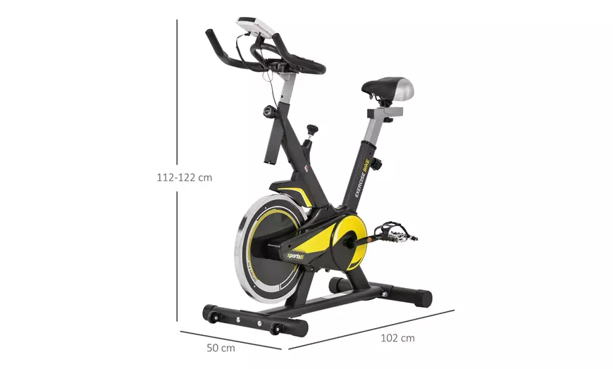 Image 4: HomCom Indoor Exercise Bike for Spin Classes or Low Impact Exercise
