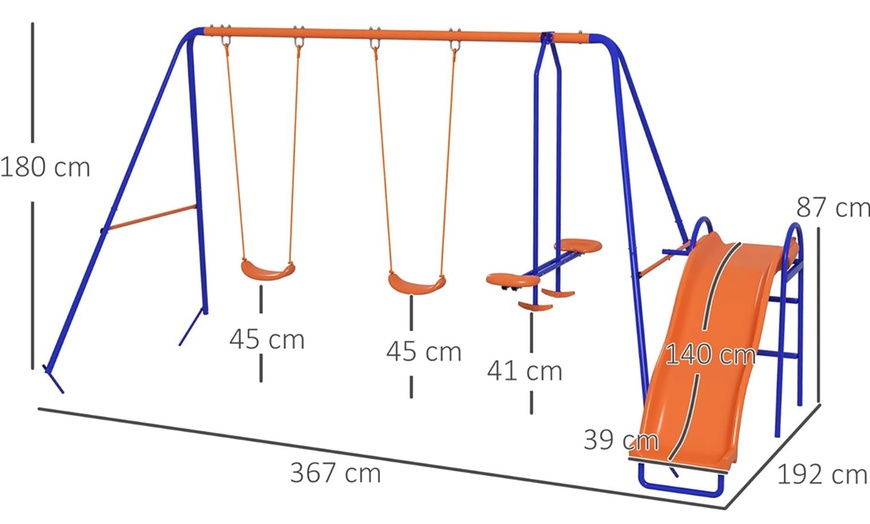 Image 9: Outsunny Garden Swing Set
