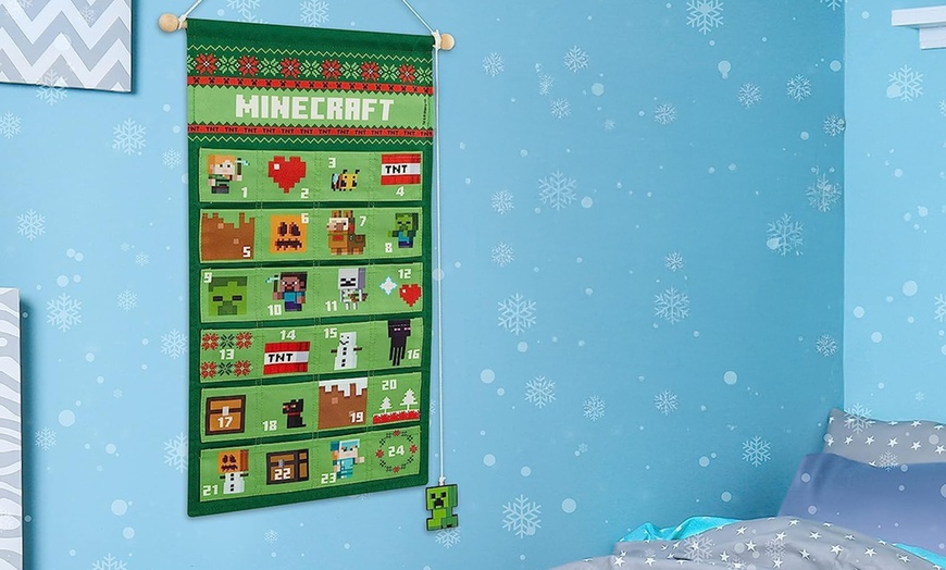 Image 3: Minecraft Reusable Christmas Advent Calendar, Customisable with 24 Pockets