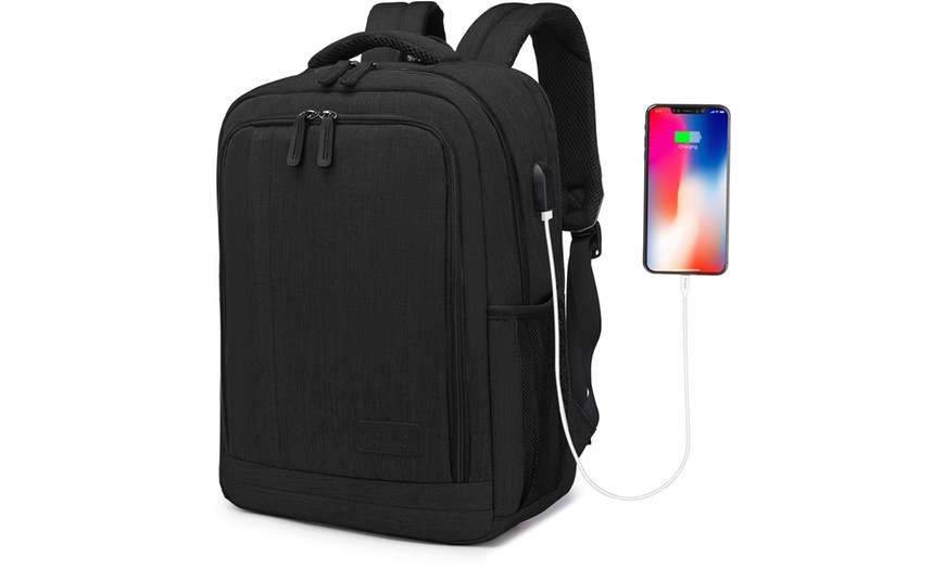 Image 16: KONO Travel Backpack Business Bag with USB Port and Laptop Compartment