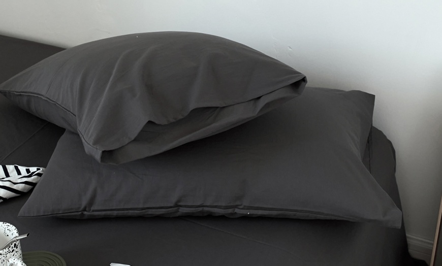 Image 16: Pure Cotton 2 Piece Pillowcase Set