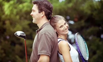 One Golf Lesson with Two Clinics or Two Tennis Lessons with Two Clinics at Play Golf and Tennis (51% Off) - Primary Image
