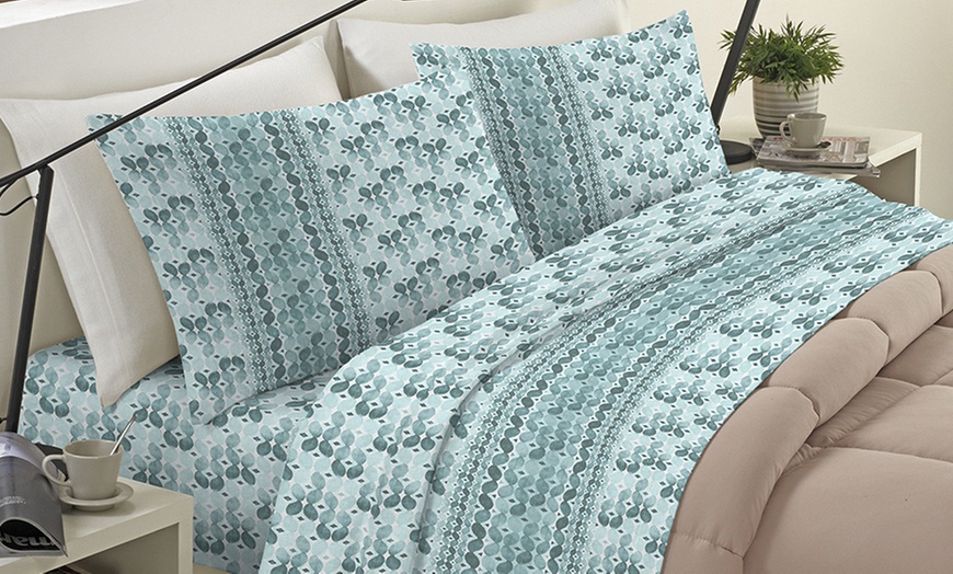 Image 8: Completo lenzuola 100% flanella di cotone Made in Italy