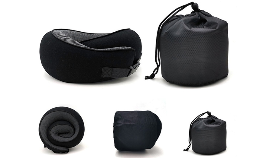 Image 6: Memory Foam Neck-Support Travel Pillow