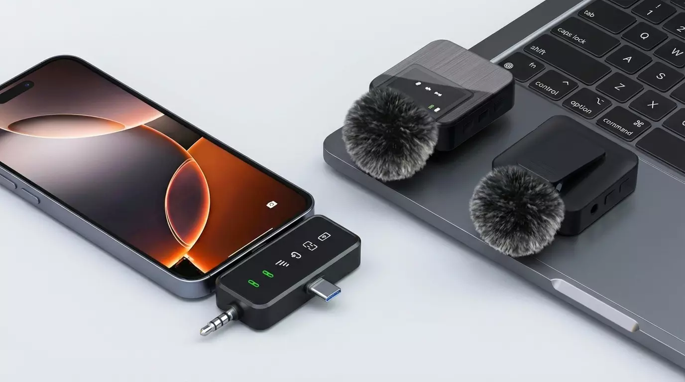 3-in-1 Professional Wireless Lavalier Microphone - Noise Cancelling Mic