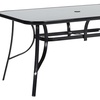 Image 25: Black Tempered Glass Coffee Table with Umbrella Hole 
