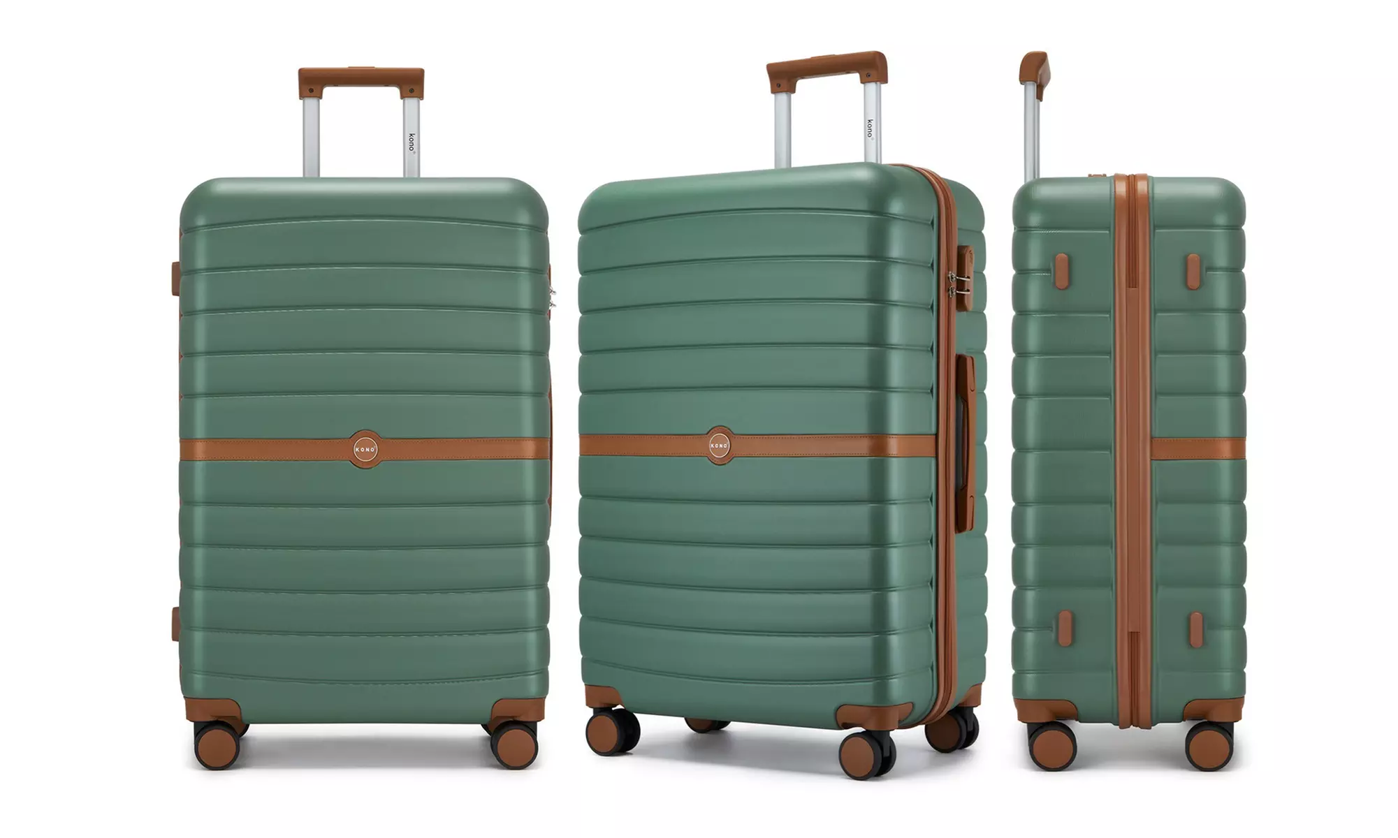 KONO Stylish Stripe Design Suitcase with Spinner Wheels