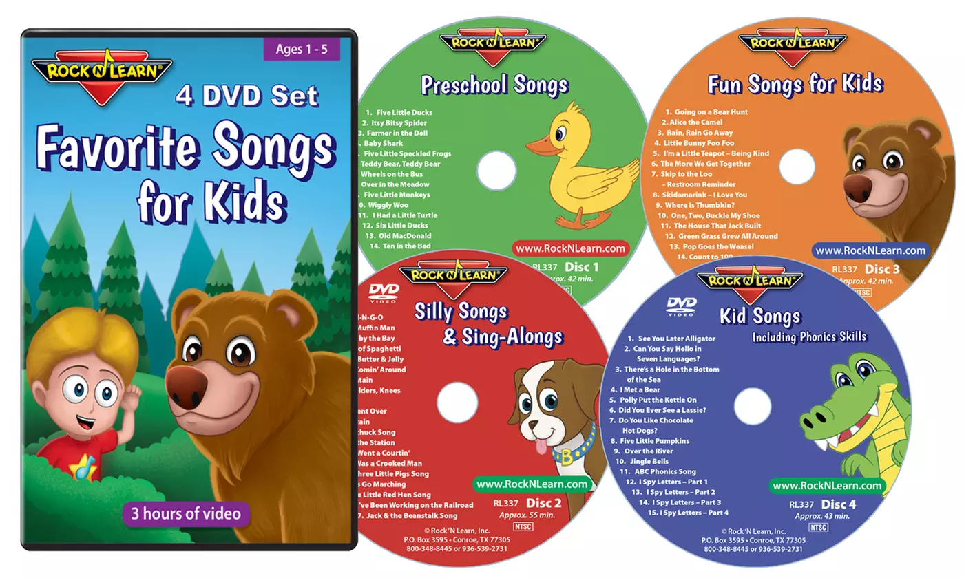 Rock 'N Learn Favorite Songs for Kids DVD Set (4-Pieces) - Primary Image