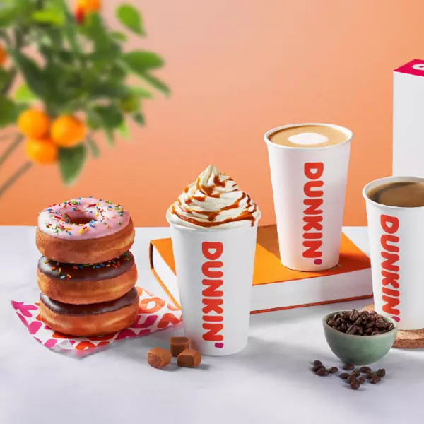 Dunkin coffee and donuts assortment