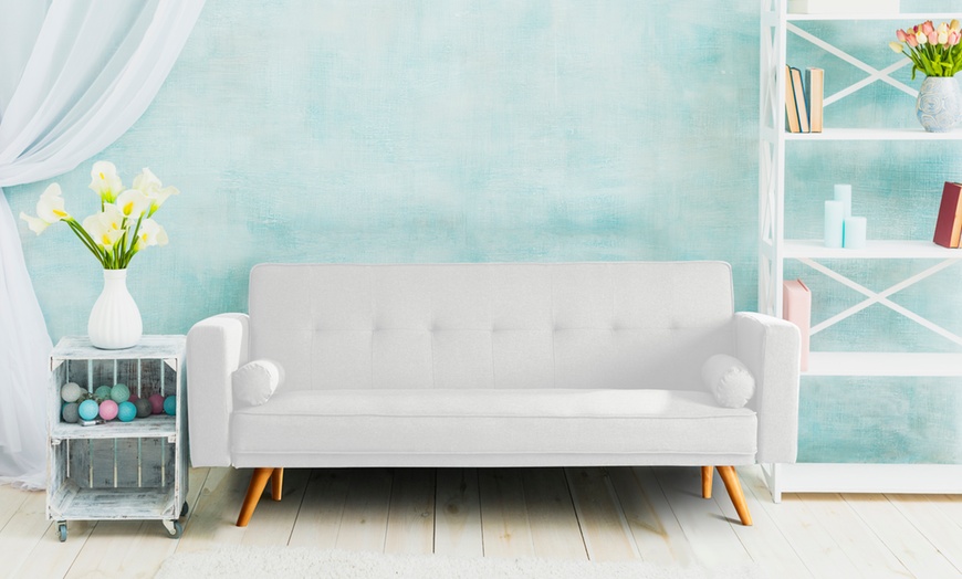 Image 4: Miriam Sofabed with Linen Fabric or Crushed Velvet Upholstery