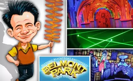 $8 for Nine-Hole Mini-Golf, Laser Maze and Mirror Mazes, 20 Arcade Tokens, Chipstix, and Soda at Belmont Park ($25 Value) - Primary Image