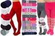 ToBeInStyle Pack of Six Kids' Classic Pull-On Assorted Warm Winter Tights - Second Medium