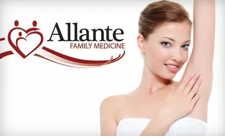 $99 for Three Laser Hair Treatments from Your Choice of One of Five Areas ($480 Value) or $299 for Three Brazilian Laser Hair Treatments ($1,300 Value) at AllanteLife, Family Medicine  - Primary Image
