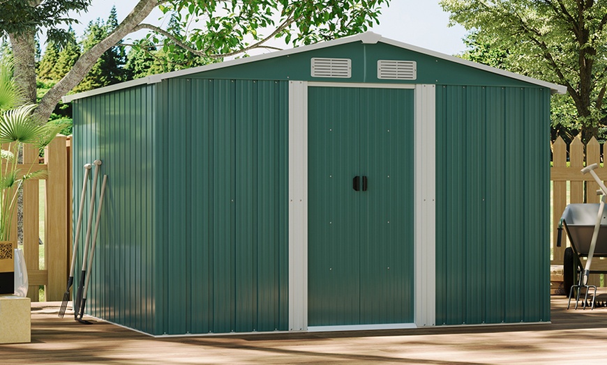 Image 10: Large Metal Garden Tool Storage Shed in 6 Styles
