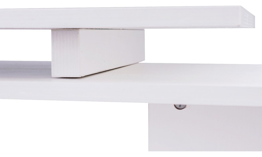 Image 10: Homcom L-Shaped Desk with 360° Rotating Storage Shelves