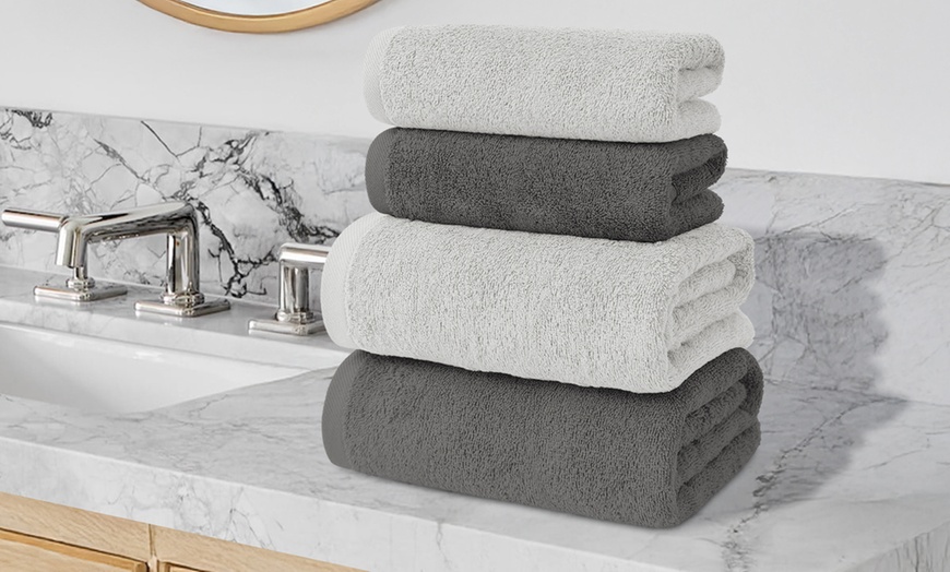 Image 13: Juego de 4 toallas de baño de algodón en 2 colores