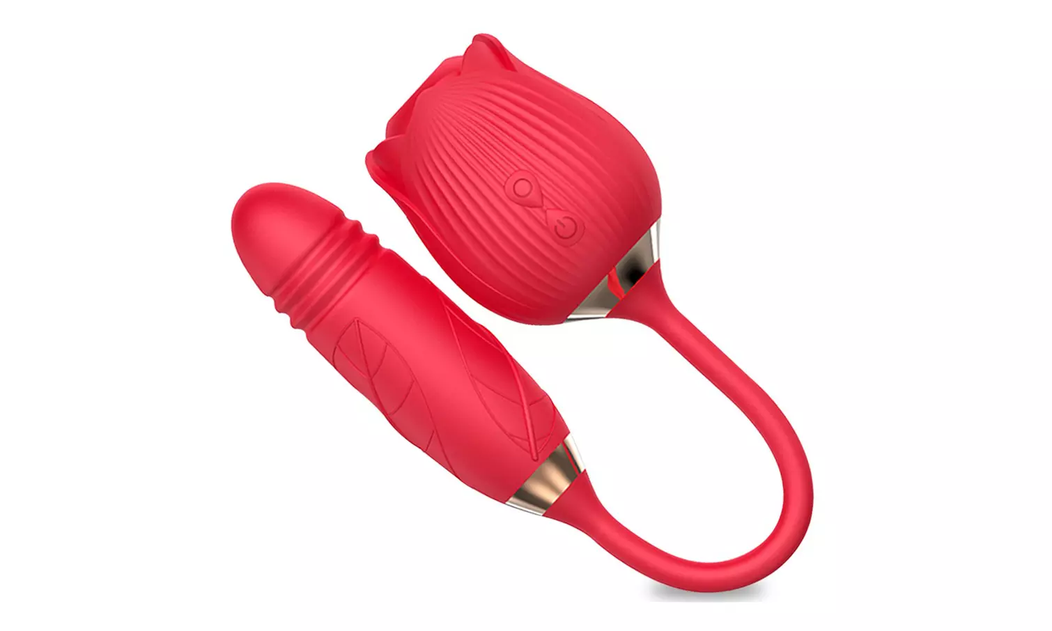 2 In 1 10 Mode Rose Clitoris G-spot Vibrator 