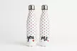 Ensemble de 2 bouteilles thermiques 500 ml avec décoration de cœurs - Second Medium