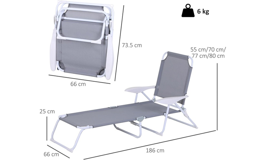 Image 13: Outsunny Foldable Sun Lounger selection