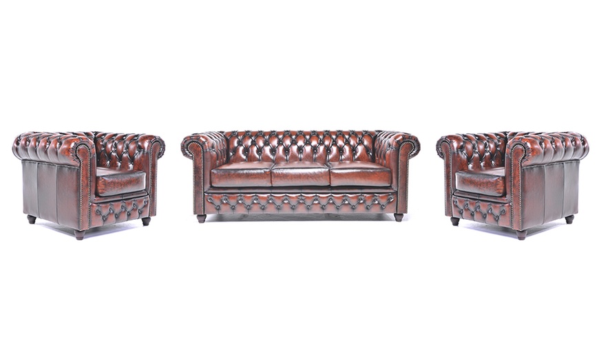 Image 56: Sofas Chesterfield en cuir authentiques 