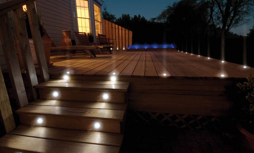 Image 2: 2 Round Solar Deck Lights