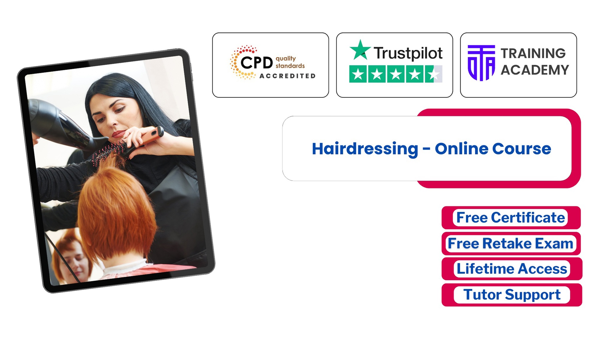 Hairdressing Online Course or Lifetime Membership to 2000+ Courses