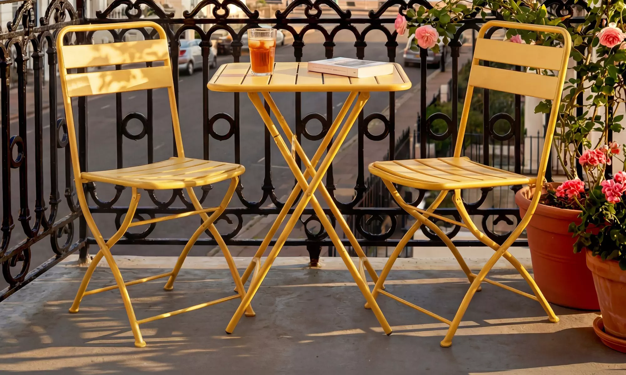 Colourways Folding Patio and Balcony Bistro Set in choice of colour