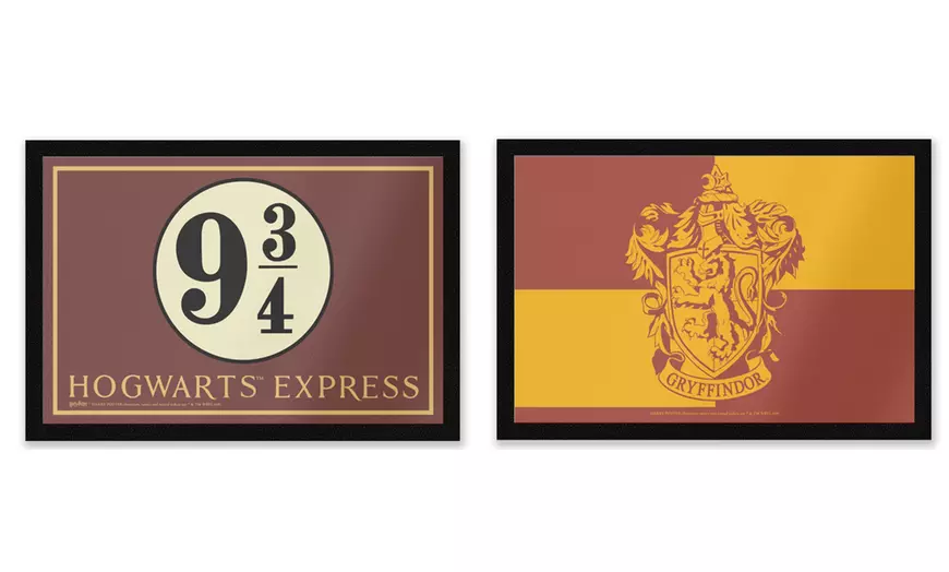 Image 1: Harry Potter Entrance Mat; Platform 9 3/4 or Gryffindor Crest