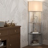 Image 10: HOMCOM Corner Floor Lamp with Shelves