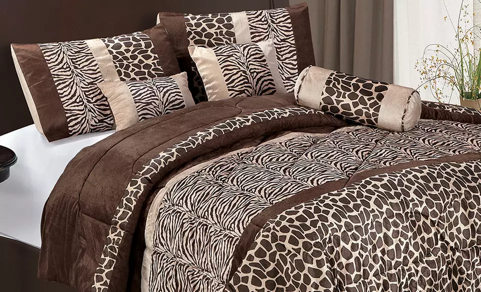 Chic Home Luxury 7-Piece Animal-Print Embroidered Comforter Set. Multiple Styles and Sizes Available. Free Returns. - Primary Image
