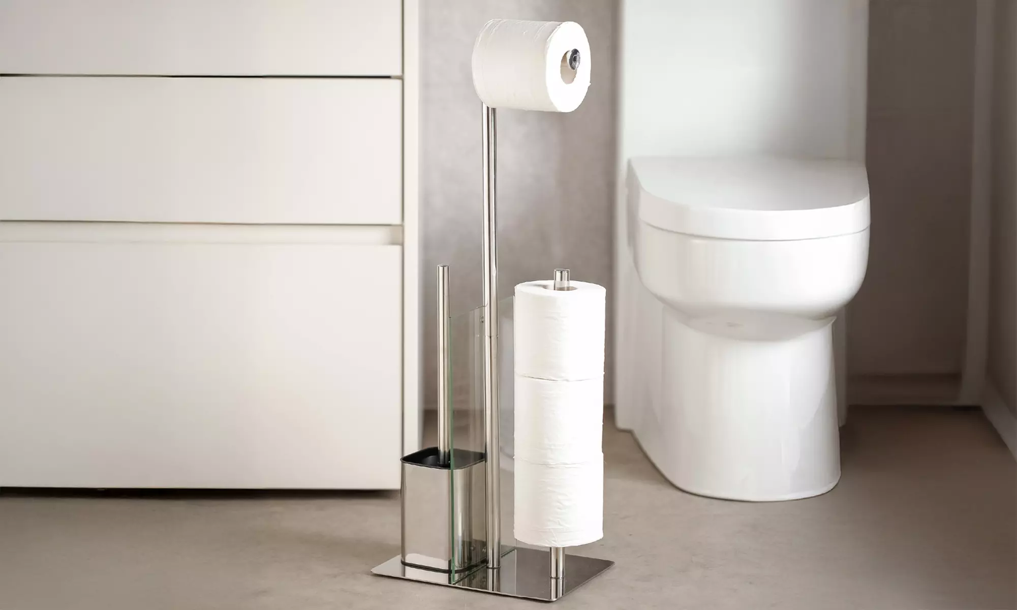 Diverse badkameraccessoires in roestvrij staal, keuze uit 3 ontwerpen - Primary Image