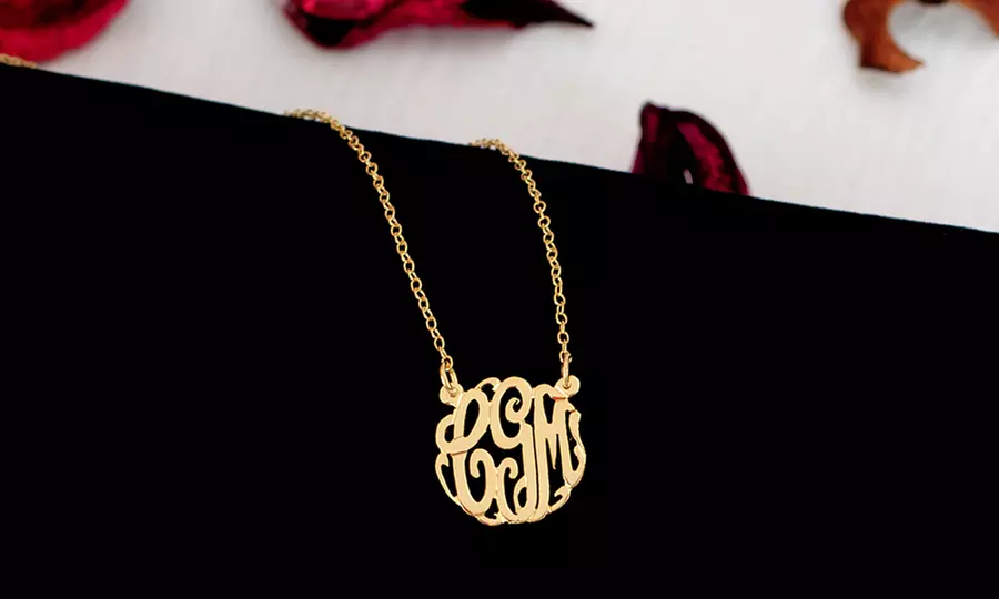 Up to 79% Off Custom Script Monogram Necklaces 