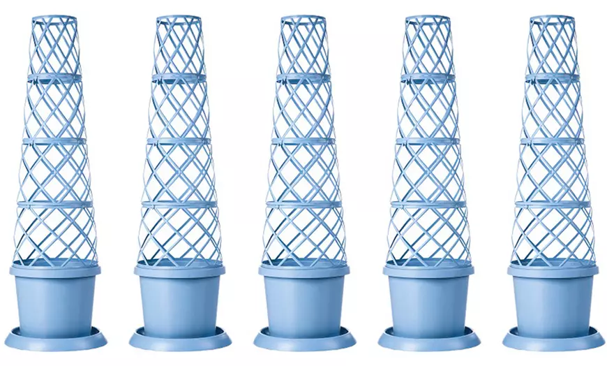 Image 6: Up to Five Lattice-Design Tower Pots