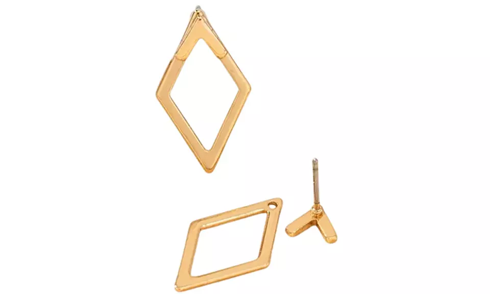 Geo Earrings and V Necklace Set