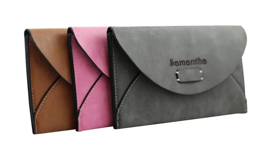 Up to 76% Off Personalized Leatherette Wallet from MonogramHub