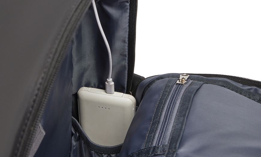 Image 8: KONO wasserabweisender Rucksack mit Laptopfach und USB-Anschluss